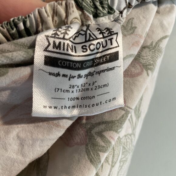 100% Cotton Crib Sheet Large Floral Flowers Garden Muted Colors Mini Scout - Picture 4 of 4